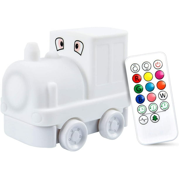 Luces nocturnas LED para niños Yuede, luz nocturna de silicona recargable por USB con adorables animales, 9 colores cambiantes, sensor táctil y tren con control remoto.