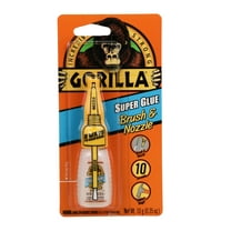 Gorilla Clear Super Glue Brush and Nozzle, 10 Gram Bottle, New