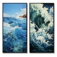 thumbnail image 2 of Designart "Infinite Sapphire Ocean II" Ocean Framed Wall Art Set Of 2 - Blue Beach Gallery Wall Frame Set For Home Decor, 2 of 7