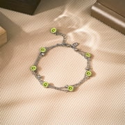 JeenMata Jewelry JeenMata 3.5 Carat August Peridot Birthstone Double Layer Bracelet - in White Gold… — $19.00 (21% off)