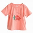 thumbnail image 4 of kpoplk Girls Short Sleeve T-Shirts Cute Graphic Tees Tops Summer Basic Tshirts Teen Kids Loose Fit(Orange,1-2 Y), 4 of 5