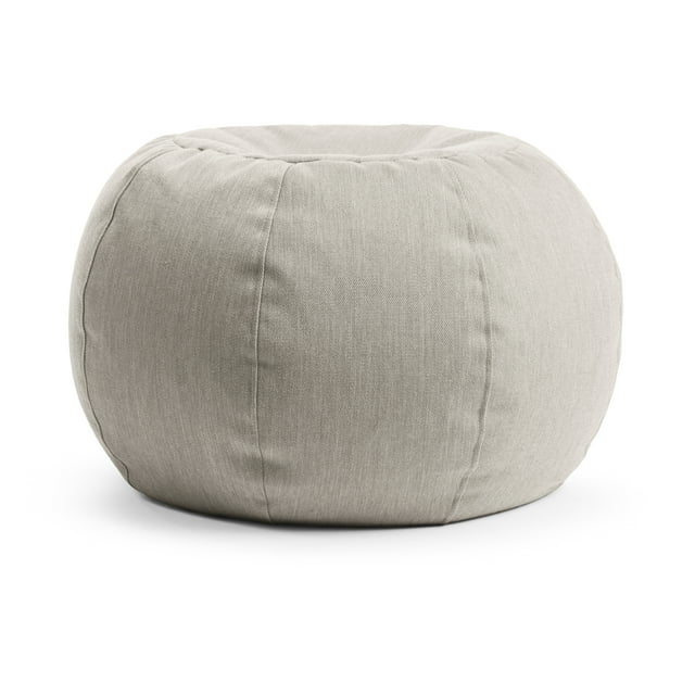 Gouchee Home Bump Gris Pâle Ottoman Intérieur/extérieur – Repose-Pieds Rond Hydrofuge, Résistant à la Décoloration et Garnissage en Polystyrène Canadien pour Patio, Balcon Ou Salon