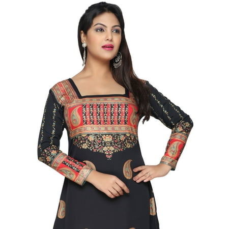 TrendyFashionMall Black Gold Print Colorful Kaftan Abaya Maxi Dress PrintedCollections!