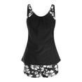 thumbnail image 6 of KPOPLK Women's Tankini Swimsuits with Skirt Two Piece Tummy Control Bathing Suits Printed Swimdress Swimwear Size XXL,White, 6 of 9