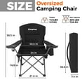 thumbnail image 4 of KingCamp Oversized Camping Chairs Heavy Duty Padded Folding Lawn Chair Support 300 lbs for Adults Outdoor Fishing Sports Black, 4 of 12