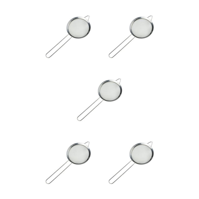 Monstrate Tamiz Farina, utensilios de cocina de acero inoxidable, colador de aceite frito, accesorios para hornear, colador de malla en polvo, Sarga de 5.5 CM 5Conjunto