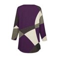 thumbnail image 5 of SwiftWear Blouse for Women Trendy 3/4 V-Neck Button Tops Summer Geometric Patterns Casual Tees 2025, 5 of 5