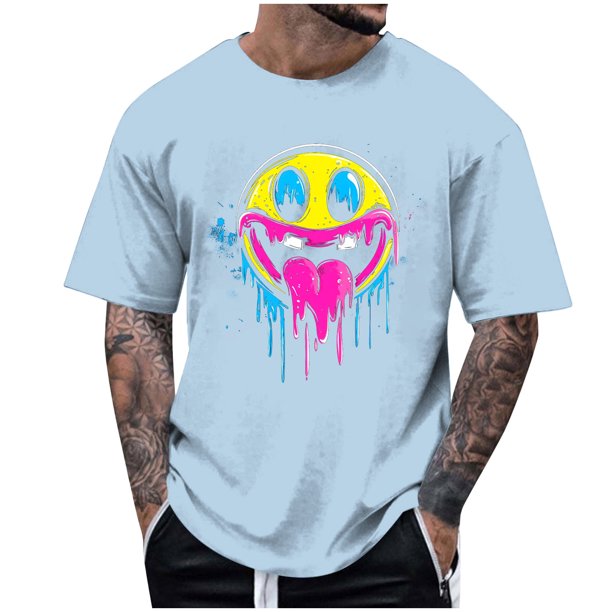 Blusas y camisas de manga corta y cuello redondo para hombre. Blusas/camisetas de manga corta con cuello redondo y estampado de Halloween para hombre. Blusa para hombre.