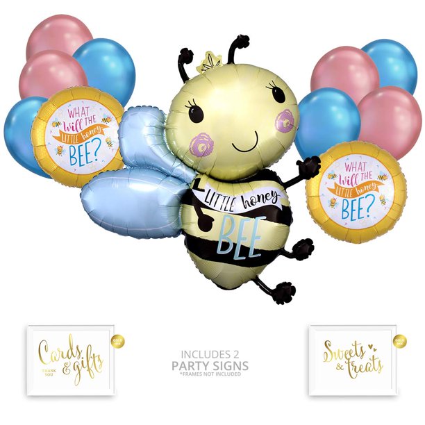 Andaz Press What Will The Little Honey Bee Gender Reveal Party Balloon Bouquet Set Party Supplies He Or She Walmart Com Walmart Com