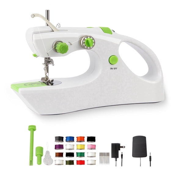 BCOOSS Handheld Sewing Machine for Beginners, Portable Mini Hand Sewing Machine for Quick Stitching Green