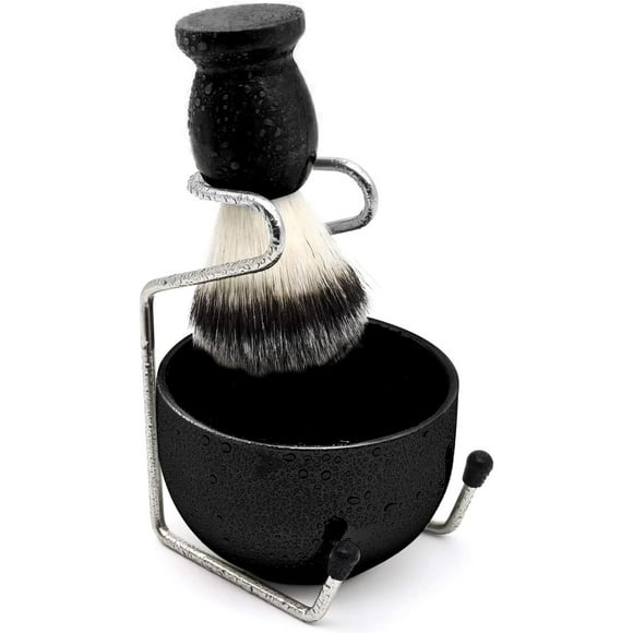 Men's Shaving Set, Stainless Steel Shaving Razor&Brush Holder Soap Bowl Mug Badger Hair Beard Brush, Wet Shaving Kit - 3 Pieces