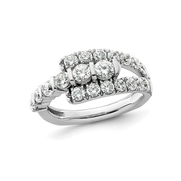 1.40 Carat (Ctw SI1-SI2, G-H-I) Lab-Grown Diamond Ring in 14K White Gold (SZE 7) for Women