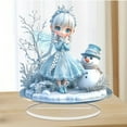 thumbnail image 4 of Ireezec Flat Acrylic Christmas Tree and Snowman Desktop Decorations, Festive Holiday Office Desk Ornaments, Winter Tabletop Decor for Home, Shelf Display, Modern Holiday Decor Set, 4 of 5
