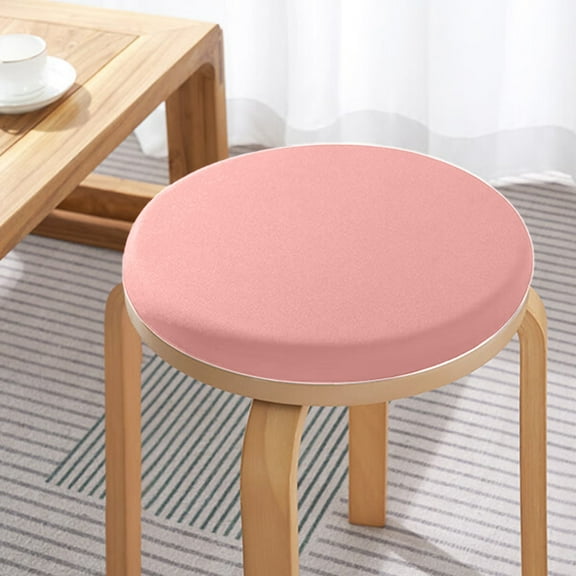 HBBKVI 14" × 14" Ice Silk Seat Cushion, Round Soft Chair Cushion, Comfortable Office Chair Mat Pink