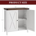 thumbnail image 2 of Small Storage Cabinet 2 Piece, Farmhouse Sideboard Buffet Cabinet with 2 Doors and Adjustable Shelves, Entryway Console Cabinets for Living Room, Dining Room, Kitchen, Hallway, 2 of 7