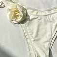 thumbnail image 4 of Mrat Womens Bikini Bottoms Women's 2 Piece Rose Bikini Swimsuit Spaghetti Strap High Waisted Bathing Suit Beachwear Matching Bathing Suits S-326 White M, 4 of 7