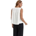 thumbnail image 4 of DARING DIVA Women's Babydoll Tank Summer Peplum Sleeveless Casual Flowy Shirts S White, 4 of 7