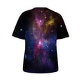thumbnail image 6 of LMKIHUSA Women Galaxy Print Blouse Summer Trendy Short Sleeve Crew Neck T Shirt Holiday Casual Loose Fit Lightweight Beach Tops 2024,Multicolor L, 6 of 6