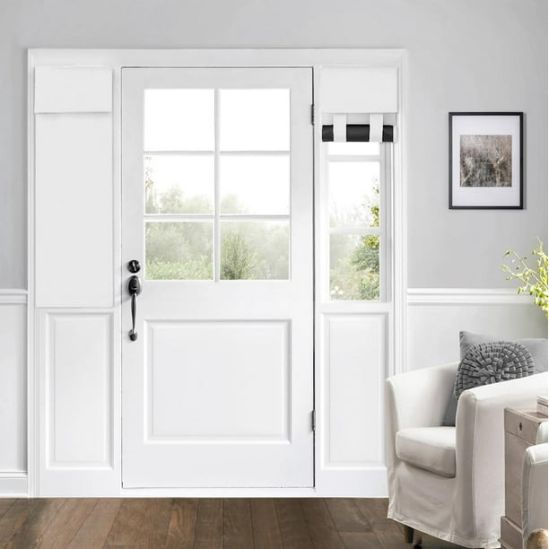 Mecodeco Cortinas Opacas 100% Para Puerta Lateral, Oscurecimiento De Habitación, Color Sólido, Cubierta De Ventana Para Puerta De Vidrio, Cortinas Opacas Completas Para Puerta Francesa (Blanco 12 W X