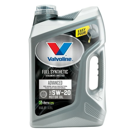 (6 Pack) Valvoline Advanced Full Synthetic SAE 5W-20 Motor Oil - Easy Pour 5