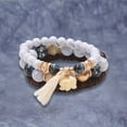 thumbnail image 3 of opvise 3 Pcs Tassel Wooden Beads Resin Combination Bracelet Gift Jewelry Accessories, 3 of 8