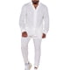 thumbnail image 1 of TRKIYQC Conjunto de lino de 2 piezas para hombre, camisas de manga larga con botones de color sólido, pantalones cargo casuales con bolsillos, trajes de otoño TRKIYQC  moda, 1 of 5