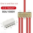 thumbnail image 2 of High Power T-Shaped Splitter Quick Connector 80A 1000V Brass ABS Terminal Block, 2 of 6