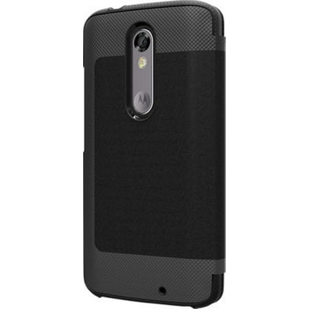 TUMI Leather Folio Wallet Case for Motorola DROID Turbo 2 - Black Leather