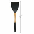 thumbnail image 2 of Beille Grey Nylon Spatula Ergonomic Wooden Handle 13 Inch Kitchen Utensil, 2 of 9