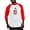 Red/White, variant on CafePress - Sigma Alpha Iota Colored Crest Baseball Jersey - Cotton Baseball Jersey, 3/4 Raglan Sleeve Shirt