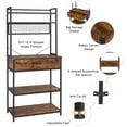 thumbnail image 3 of Ktaxon 5-Tier Kitchen Bakers Rack with Drawer and 10 Hooks, Industrial Microwave Oven Stand, Free Standing Kitchen Island Cart Storage Shelf Organizer, Rustic Brown, 3 of 12