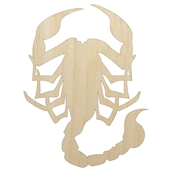 Scorpion Silhouette Wood Shape Unfinished Piece Cutout Craft DIY Projects - 4.70 Inch Size - 1/8 Inch Thick
