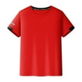 thumbnail image 3 of Manyakai Kids Boys Quick Dry Active Sport Short Sleeve Breathable T-Shirt Tee Top Basketball Football Red 120, 3 of 7