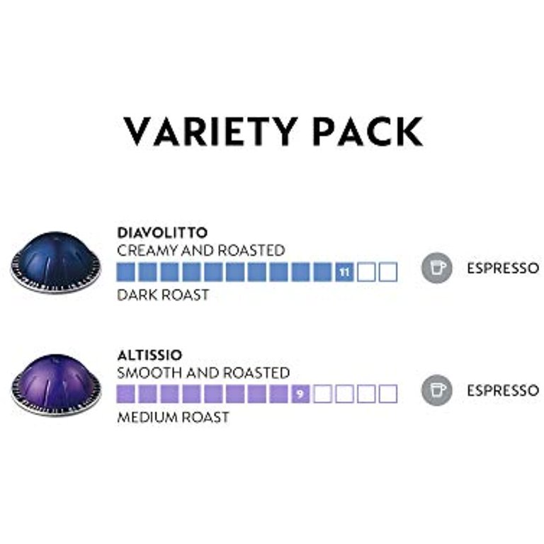 Nespresso Capsules VertuoLine, Espresso, Bold Variety Pack, Medium and Dark  Roast Espresso Coffee, 40 Count Coffee Pods, Brews (VERTUOLINE ONLY), 1.35