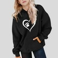 thumbnail image 5 of DxhmoneyHX Girls Hoodies Fashion Hearts ​Printed Going Out Tops Fall Winter Warm Long Sleeve Blouses Pullover Sweatshirts with&nbsp;Pocket Size 9 Years, 5 of 7