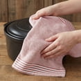 thumbnail image 6 of REGALWOVEN 100% Cotton Striped Kitchen Towels, 2 Pack Soft Absorbent Dish Towels Orange 26" x 18", 6 of 7