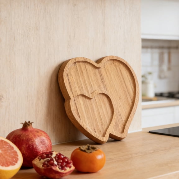 Heart Wooden Serving Tray Heart Shaped Cheese Trays Side Dish Food Board Serving Decorative Platter Food Board Fruit Plate Cake Tray for Valentine's Day Mother Day Snack Candy Food Fruit Decor