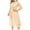 Beige, variant on Women Lace Plus Size Midi Cocktail Dress for Evening Prom Classy Elegant Mock Neck 3/4 Sleeve Flowy a Line Gown Dress