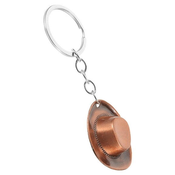Raindrops Bronze Mini Western Hat Keychain Fashion Accessory For Men 1Set 1.7In