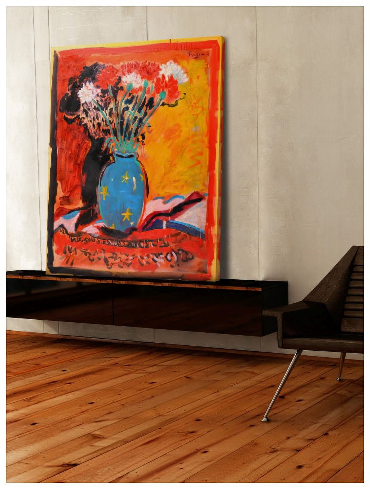 Marmont Hill "Blue Vase" by Wayne Ensrud Painting Print on Canvas
