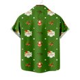 thumbnail image 5 of IROINNID Christmas Ugly T-Shirt for Men Funny Print Hawaiian Tops Xmas Vacation Holiday Gift Button Up Green Shirt,Green, 5 of 5