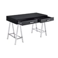 thumbnail image 4 of Newboti Furniture Coleen Black High Gloss & Chrome Finish Writing Desk W/USB 83733, 4 of 11