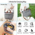 thumbnail image 6 of Vaupan Gray Shoulder Lunch Bag Reusable Portable Bento Handbag for Lady Large Capacity Lunch Tote Bag, Adjustable Single Shoulder Strap, Simple And Casual Suitable for School Outdoor Parks, 6 of 7