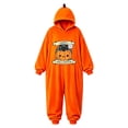 thumbnail image 3 of REDARER Kids Happy Halloween Cat Pumpkin Ghost Print Pumpkin Hood Onesie Full Zip with Pockets for Trick or Treat Halloween Party Cosplay Casual Loungewear Pajama Outfit,4-5 Years, 3 of 5