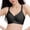 Black, variant on Women’s Mini Polka Dot Thin Strap White Lace Trim V-Neck Wireless Bra Bow Center Decor Light Padded Cups Wire Free Soft Breathable Sweet Feminine Summer Layering Dating Underwear