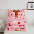 thumbnail image 5 of meiyoeat Cute Flowers Daisy Twin Comforter Sets,Strawberry Floral Theme Initial T Bedding Set For Girl,Pink Reversible,2pcs,1 Comforter and 1 Pillowcase, 5 of 7
