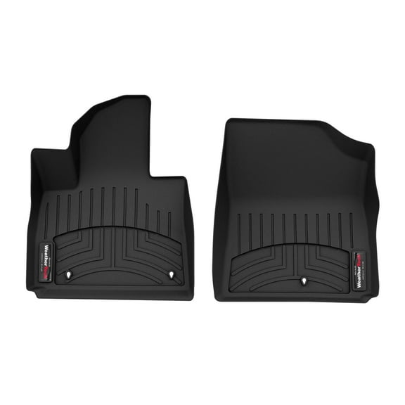 WeatherTech Custom Fit FloorLiners compatible with Hyundai Santa Fe Hybrid, Santa Fe Plug-In Hybrid - 1st Row (Driver & Passenger), Black