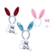 thumbnail image 1 of 9 piezas de diseño de oreja de conejo de peluche aros de pelo corbatas en forma de lazo corbatas de conejo falso para niños adultos blanco rosa rojo y azul, 1 of 5