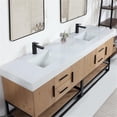 thumbnail image 5 of Bianco 84" Wood Vanity in Light Brown with  Composite Stone Top with Mirror, 5 of 15