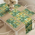thumbnail image 2 of Ambesonne Summer Orange Table Runner & Placemats, Narcissus Flowers, Placemat 4 pcs + Runner 14"x90", Reseda Green Pale Orange, 2 of 2